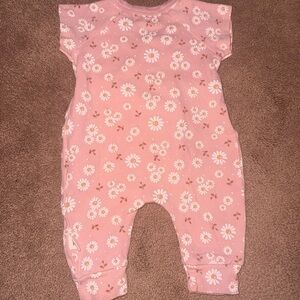 Pink Daisy Footed One-Piece Romper - Kit + Pearl 0-3 months